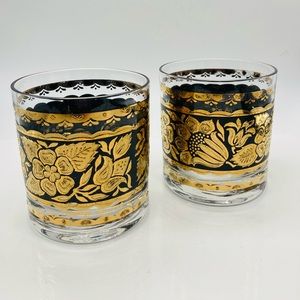 Vintage Georges Briard Double Old Fashioned Glasses- Set Of 2